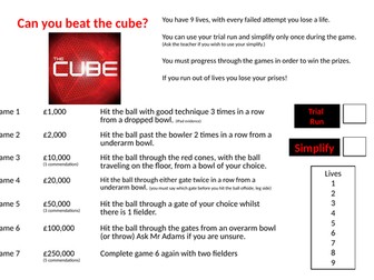 Cricket forward drive task card game