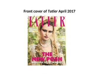 Close Study Product Front cover of Tatler April 2017  GCSE Media Studies