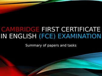 Cambridge First Certificate English (FCE) Introduction