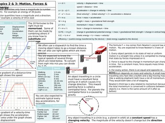 Revision mat: Force, motion & Energy