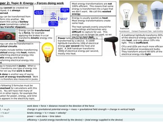 Revision mat: Energy, Work & Forces