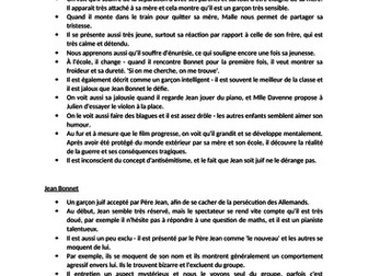 'Au Revoir Les Enfants' French A Level - All Revision Notes