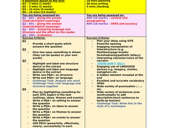 Edexcel GCSE English Exam Grids