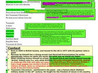 Checking Out My History - John Agard - AQA Power and Conflict - poem analysis