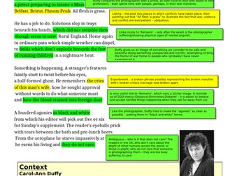 War Photographer - Carol Ann Duffy - AQA Power and Conflict - poem analysis