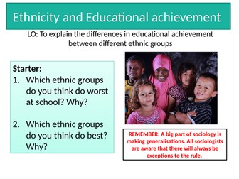 AQA Sociology ethnicity and educational achievement