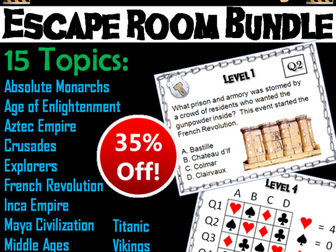 World History Escape Room: Social Studies Bundle