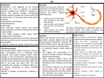 AQA 9-1 (2016) GCSE Biology Trilogy: B10 Knowledge Organiser