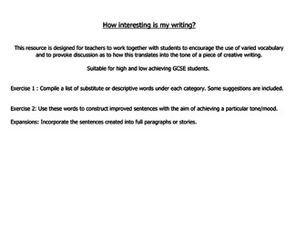How interesting is my writing? Exercise!