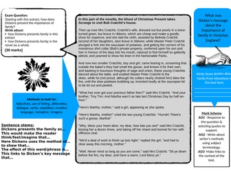 A Worksheet to help with literature paper 1 - A Christmas Carol- Family