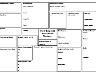 A3  revision worksheet for all topics  OCR GCSE PE