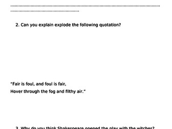 Macbeth Act 1 Work Book