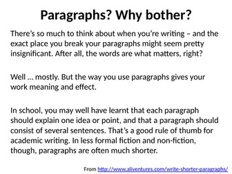 Using Paragraphs for Dramatic Effect - AQA GSCE Paper 2 - Section A