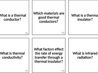 Physics flash cards - P2 Energy transfer by heating