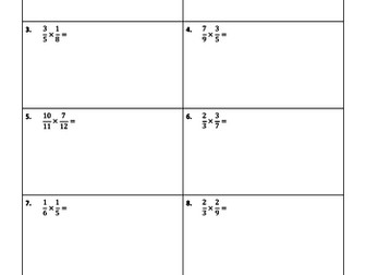 50 Multiplying Fractions Worksheets