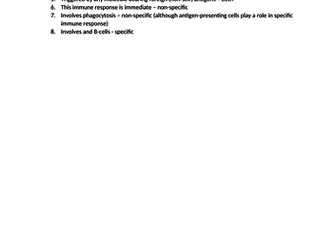 Immune system revision activities