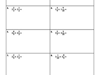 50 Multiply Mixed Numbers Worksheets