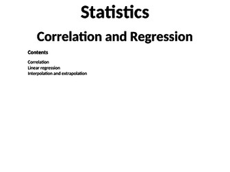 Maths A Level New Spec Correlation and Regression Notes and Examples (Year 1)