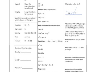 GCSE Maths Foundation Revision Sheets
