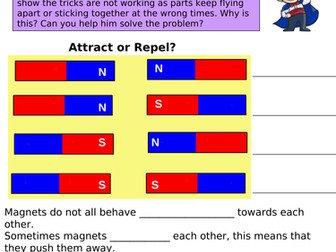 Magnets-Attract and repel.