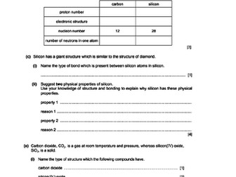 iGCSE Chemistry Structure and Bonding Revision with Questions