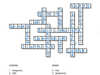 11+ Vocabulary Crossword #3 (11+ Vocab Series)