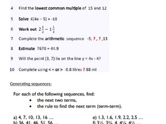 Generating sequences
