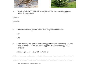 CIE Poetry Birds, Beasts and Weather