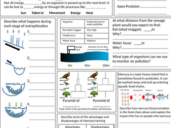 1.6 Ecosystems revision sheet
