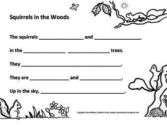 Squirrels in Woods - Writing, Ys 2+3, guided.