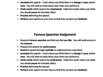 Activity to explore and perform a famous speech