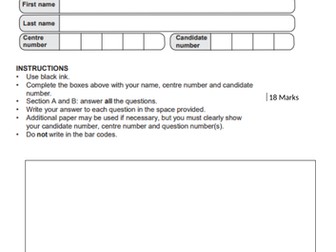 OCR GCSE Business Marketing topic test