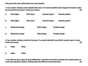 Year 7 Music - End of Year Exam