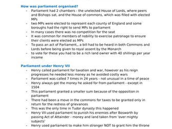 A level Tudors - changes in governance at the center