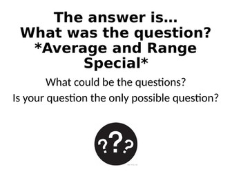 What Was The Question? - Average and Range Special