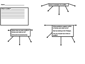 Romeo and Juliet Conflict Sheet