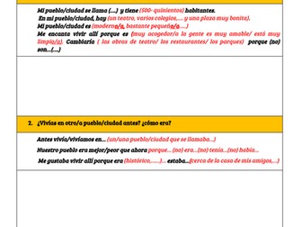YEAR 11 Oral questions CIE IGCSE with scaffolding- Spanish