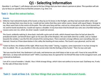 A series of intervention tasks focusing on AQA Paper 1 and Paper 2 literature and language skills.