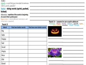 Three progress and intervention revision booklets for AQA Paper 1 Descriptive Writing