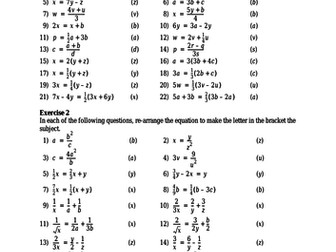 GCSE Edexcel Maths Algebra Formula