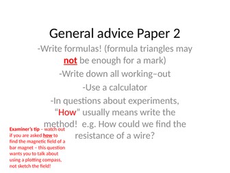 GCSE pre-exam trilogy physics paper 2