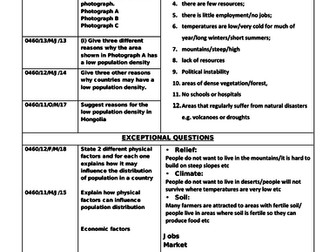 IGCSE GEOGRAPHY STRATEGIC POPULATION REVISION