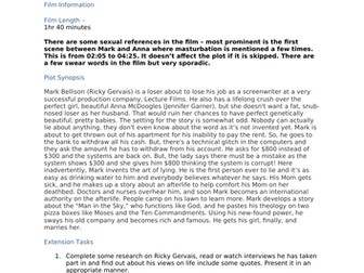 The Invention of Lying - Movie Worksheet  - Atheism, Ethics, Religion and Society.