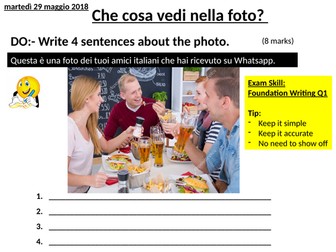 Italian Describing a Photo for Writing & Speaking - NEW GCSE