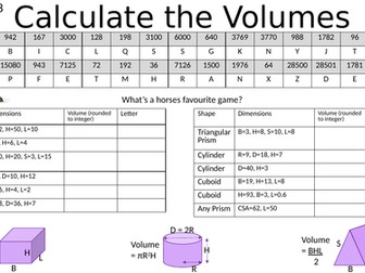 Volume of Prisms Codebreaker