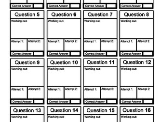 Maths Problem Solving Relay Activity (Key Stage 2 or 3)
