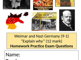 Edexcel 9-1 History Weimar and Nazi Germany 12 Mark Question Booklet