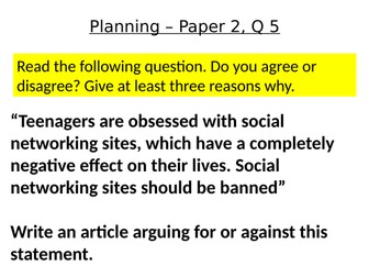 Language Paper 2 - Q5 Planning