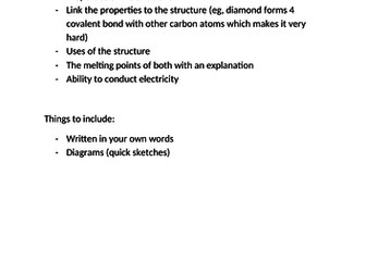 AQA 9-1 Chemistry Diamond and Graphite Research