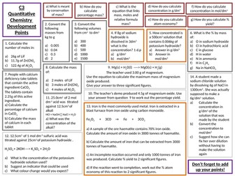 AQA 9-1 Chemistry Quantitative Revision Board